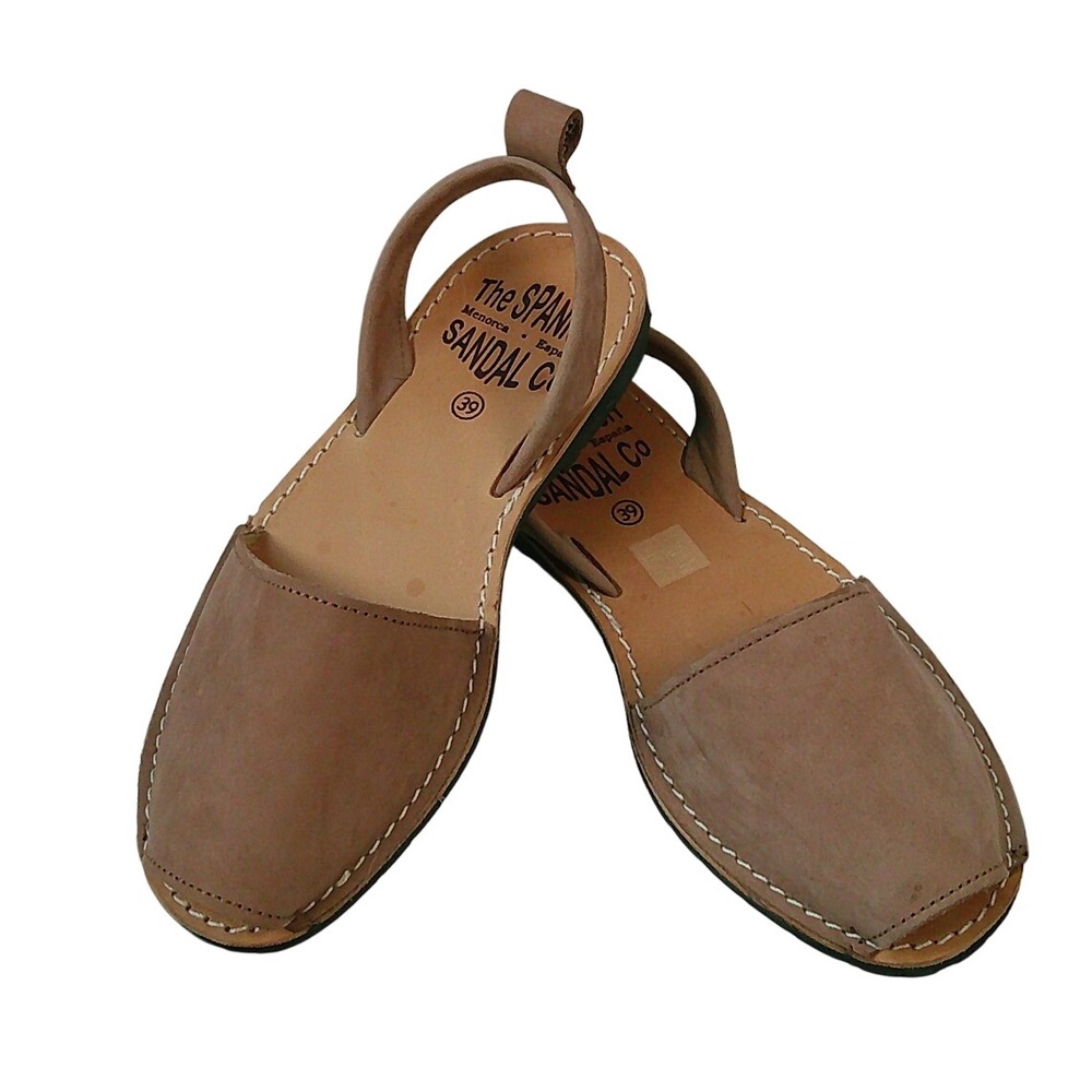 The Spanish Sandal Co Avarca Sandal Womens 39 Brown Leather Menorcan Flat